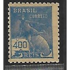 303g-400Rs tipo Industria , azul, filigrana Correinho, impresso na goma, raro nesta qualidade