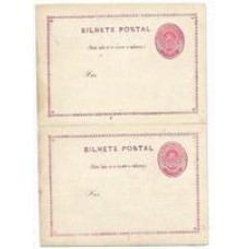 BP-006-Bilhete postal duplo de 20Rs, Armas do Imperio, novo