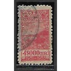 Imposto Consular-055-4$000, vermelho, usado, serie "Paisagens"