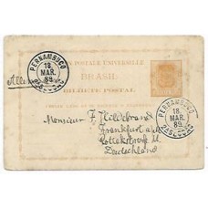BP-005-Bilhete postal de 80Rs usado, de Pernambuco para a Alemanha
