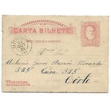 1889-Carta Bilhete de 80Rs dirigida á Corte, cbo de saída "Cattas-Altas" circular tipo francês