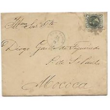 1883-Env. de Itatiba p/ Mococa, 100Rs Cabeça Grande, cbo "Itatiba" e S.Paulo C.A." tipo francês