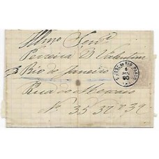 1890-Carta para o Rio c/ 100Rs Cifra Escura, cbo de saída "S.José do Rio Pardo" tipo francês