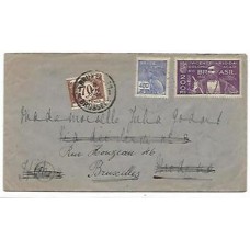 1932-Envelope p/ a Italia porteado em 700Rs, reendereçado para a Belgica e taxado no destino