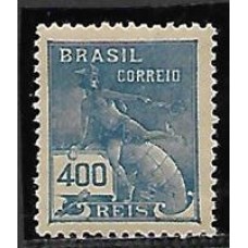 186-400Rs azul, tipo mercurio, em papel sem filigrana