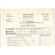 1884-Formulário de pedido de selos da Agencia dos Ambrosios para a Admnistração do Paraná