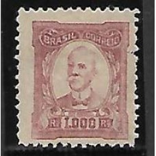 335-1000Rs Ruy Barbosa,vinho, filigrana "F" vertical, novo com goma