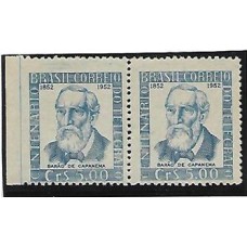 0279-Centenário do Telegrafo, Barão de Capanema, par sem denteação á esquerda