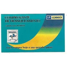 CD-17-Caderneta de Comprovante de franqueamento , selo tipo emblema da ECT
