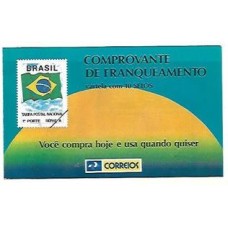 CD-19-Caderneta de Comprovante de franqueamento , selo tipo bandeira nacional