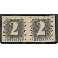 A-049SD-Cr2,00 ,Cent.do Selo Brasileiro, par horizontal sem denteação, novo sem goma