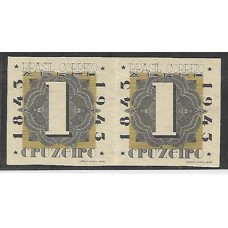 A-048SD-Cr1,00 ,Cent.do Selo Brasileiro, par horizontal sem denteação, novo sem goma