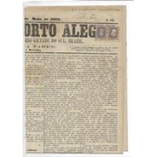 1883-Jornal circulado de Porto Alegre a Pelotas com par de 20Rs D.Pedro barba branca