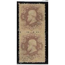 24-20Rs D.Pedro barba preta, par vertical usado