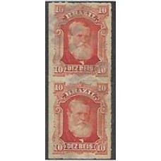 37-10Rs D.Pedro barba branca,par vertical usado