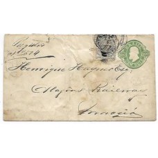 1889-Envelope de 100Rs registrado de Cinco Pontas para Maceió com selo adicional de 300Rs Tipo Cruzeiro do Sul