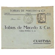 1940-Envelope de S.João do Triunpho para Curitiba porteado com  400Rs Machado de Assis.
