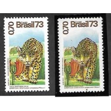 0825-Onça e Tulipeiro, com o castanho das legendas e das pintas da onça deslocadas para cima