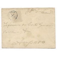 1889-Envelope  circulado para Amparo, com 100Rs Cifra escura, carimbo de saída "Bragança" tipo francês.