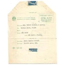 Ponge-MN-15-Cr$3,00 percurso entre dois estados, tres sinos e enfeites de azevinho em azul e rosa, usada 