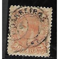 PE-06-Barreiros, tipo francês ,selo de 10Rs laranja, Cabeça Grande
