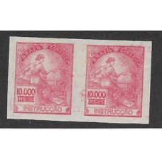 296-10.000Rs Instrução , prova em par papel liso sem filigrana na cor vermelha