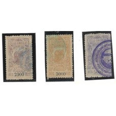 Imposto Consular-036/38-Serie de 1905  algarismos sem ponto entre o milhar e a centena, serie completa