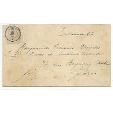 1886-Carta de Lorena para o Rio de Janeiro com selo de 100Rs Tipo Cifra Branca, carimbo de saída "Lorena" circular tipo francês