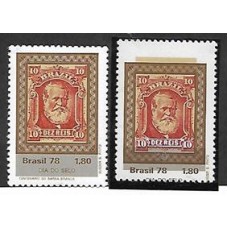1044-Dia do Selo, Centenario da emissão D.Pedro Barba Branca com cores deslocadas