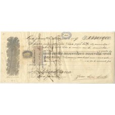 1889-Letra de Cambio de 1.600$900 com imposto pago com selos de 2000Rs e 100Rs.