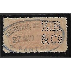 Imposto do Selo-161-500Rs laranja, tipo Cruzeiro do Sul, com perfim "Z B & Co", Zerrener  Bullow, e carimbo da empresa completo.