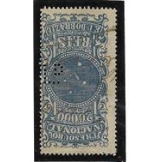 Imposto do Selo-153-20000Rs violeta escuro tipo Cruzeiro do Sul, perfim "...Ld", não identificado.Muito raro