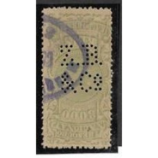 Imposto do Selo-164-3000Rs verde tipo Cruzeiro do Sul, com perfim "Z B & Co", Zerrenner Bullow.