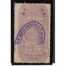 Imposto do Selo-154-50.000Rs castanho, tipo Cruzeiro do Sul, usado