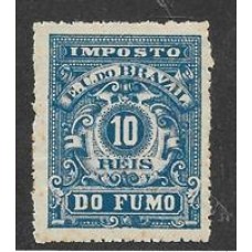 Imposto do Fumo-012-10Rs azul denteado, emissão de 1892/99.