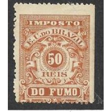 Imposto do Fumo-015a-50Rs castanho, emissão de 1892/99