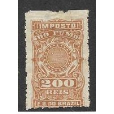 Imposto do Fumo-039-200Rs marrom, denteado , emissão Cruzeiro do Sul de 1896