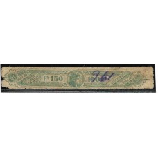 Imposto de Bebidas-237- 150Rs, verde, denteado,  emissão de 1903.