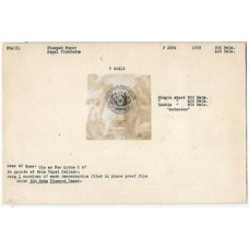 Papel Selado- Prova em preto da American Bank Note, comum aos valores de 300Rs e 400Rs