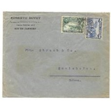 1923-Envelope circulado  do Rio para a Suiça porteado em 400Rs de acordo com o porte internacional com selos de 300Rs e 100Rs Centenario da Independencia
