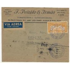 1934-Envelope circulado de João Pessoa para S.Paulo via aerea porteado com 1000Rs VII Feira de Amostras, de acordo com o porte aereo nacional