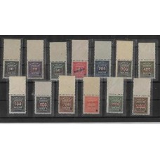 X-27/40-Serie completa tipo cifras, com sobrecarga Specimen, margem superior de folha e furo de segurança