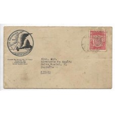 1937-Envelope circulado do Rio para Curitiba poteado com selo de 400Rs Congresso Eucaristico de acordo com o porte nacional