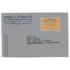 1941-Envelope circulado de S.Paulo para Belo Horizonte porteado com selo de 400Rs Feira de Nova York, de acordo com o porte nacional 1941-Envelope circulado de S.Paulo para Belo Horizonte porteado com selo de 400Rs Feira de Nova York, de acordo com o porte nacional