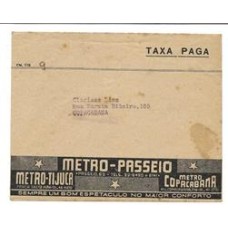 1945-Envelope com taxa paga com publicidade dos Cinemas Metro 