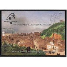 B-080A2- Bicentenario da Revolução Francesa  com a denteação deslocada ficando o selo sem denteação.
