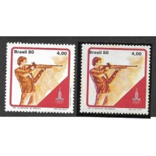 1153-Jogos Olimpicos de Moscou, Tiro ao Alvo, com cor vermelha deslocada para a direita