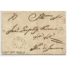1840-Carta circulada de Itu para o Rio de Janeiro com carimbo de saída "Itu" com cercadura reta e de transito "S.Paulo" circular.