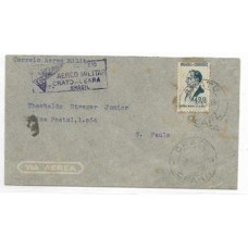 1939-Envelope circulado do Crato para S.Paulo pelo CAM portado com selo de 400Rs ,Getulio Vargas, porte regular como usual no CAM, carimbo de saída "Correio Aereo Militar-Crato-Ceará-Brasil"