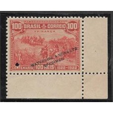 0014- 100Rs Grito do Ipiranga, em prova na cor vermelha com sobrecarga" Waterlow & Sons  Ltd- Specimen"